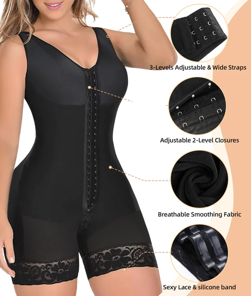 Velora™ Luxe Bodysuit – Triple-Buckle Sculpt & Support